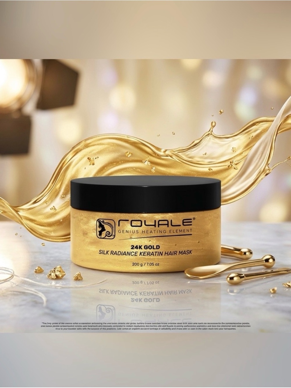 Royale 24K Gold Silk Radiance Keratin Hair Mask - Retail $99